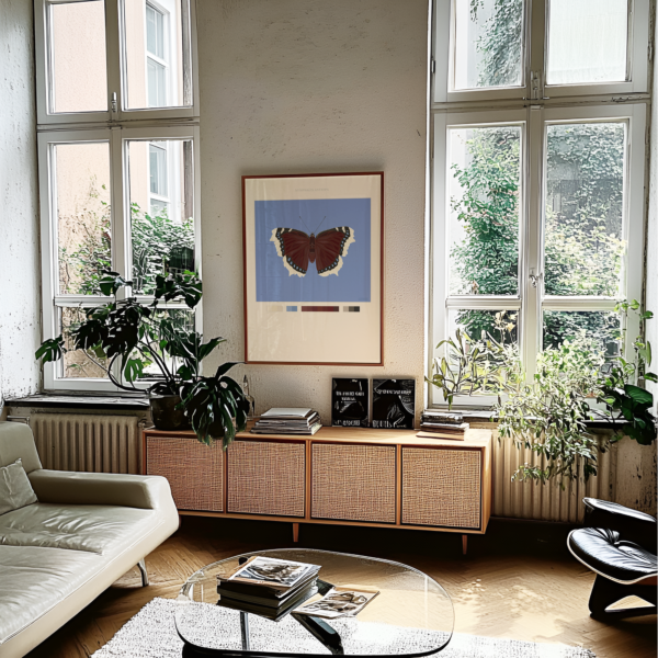 Mourning Cloak Butterfly Poster Blue