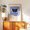 Mourning Cloak Butterfly Poster Blue