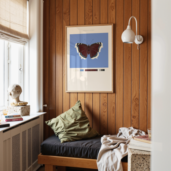 Mourning Cloak Butterfly Poster Blue