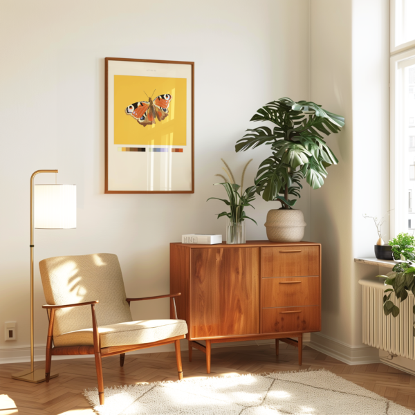 Living Room Wall Chair Peacock Butterfly Poster Light Peacock Butterfly Poster