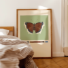 Mourning Cloak Butterfly Poster Green