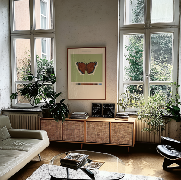 Mourning Cloak Butterfly Poster Green