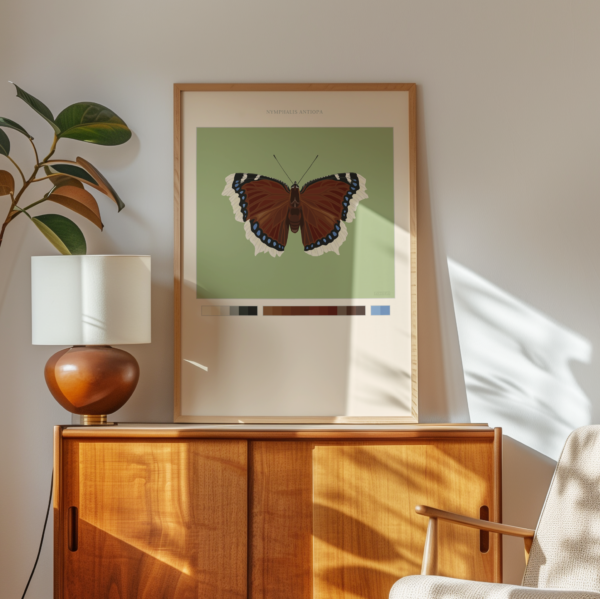 Mourning Cloak Butterfly Poster Green