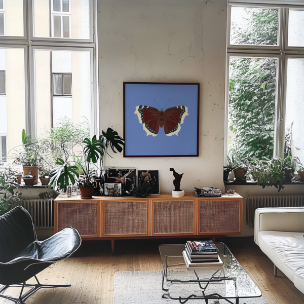 Mourning Cloak Blue Butterfly Poster Square