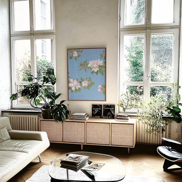 Cherry Blossom Light Blue Poster