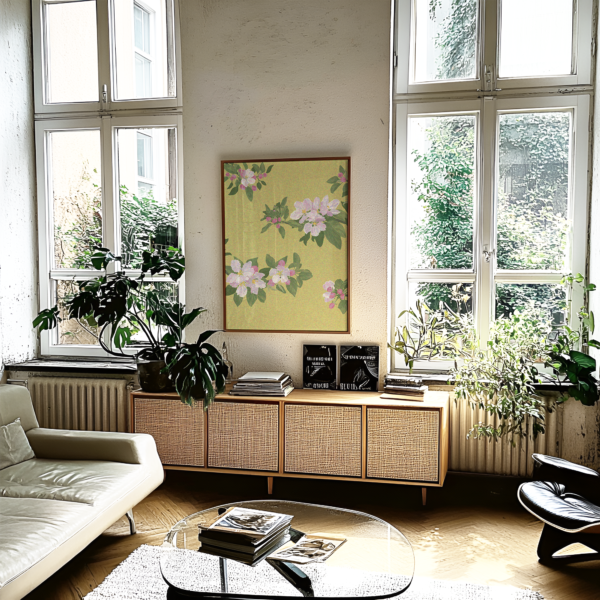 Cherry Blossom Yellow Poster