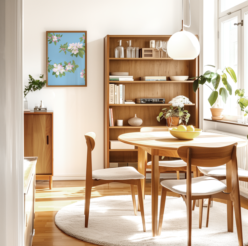 Cherry Blossom Light Blue Poster