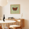 Mourning Cloak Square Butterfly Poster Green
