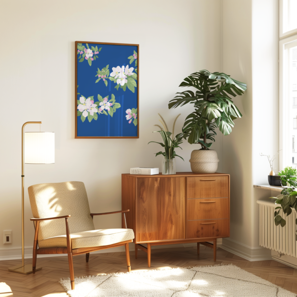 Cherry Blossom Blue Poster