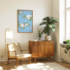 Cherry Blossom Light Blue Poster