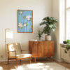 Cherry Blossom Light Blue Poster