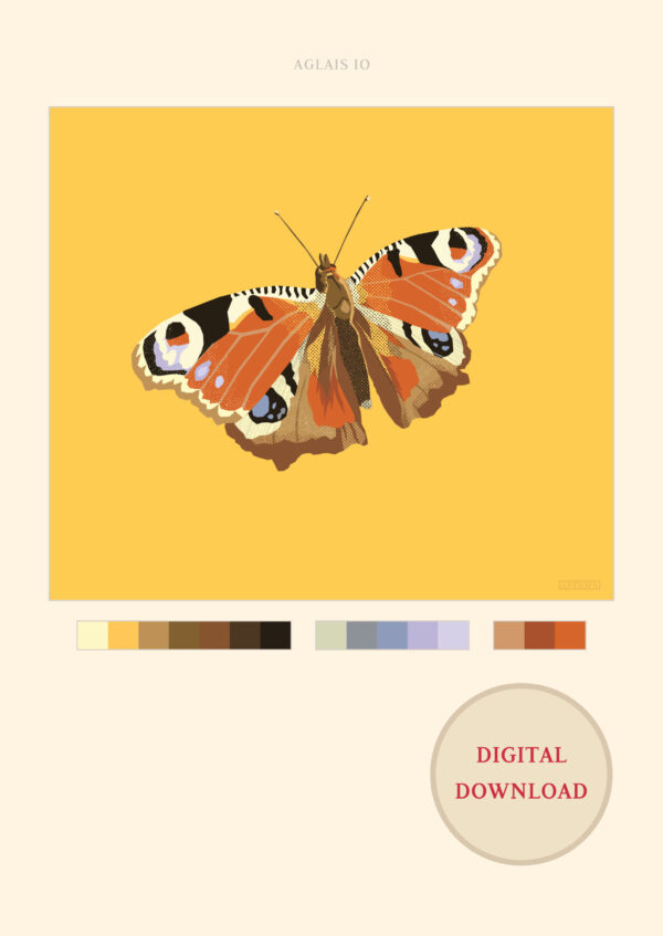 Peacock Butterfly Poster Digital File Mark Peacock Butterfly Poster Digital Download