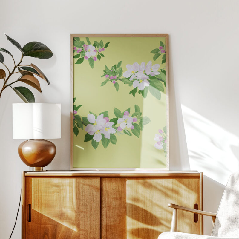 Cherry Blossom Yellow Poster