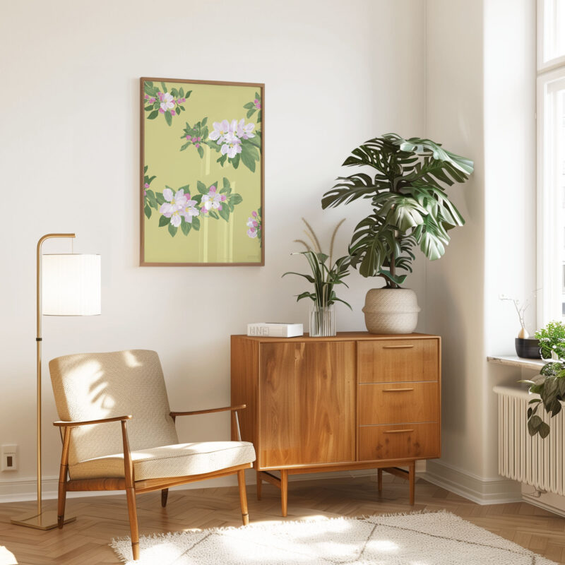 Cherry Blossom Yellow Poster