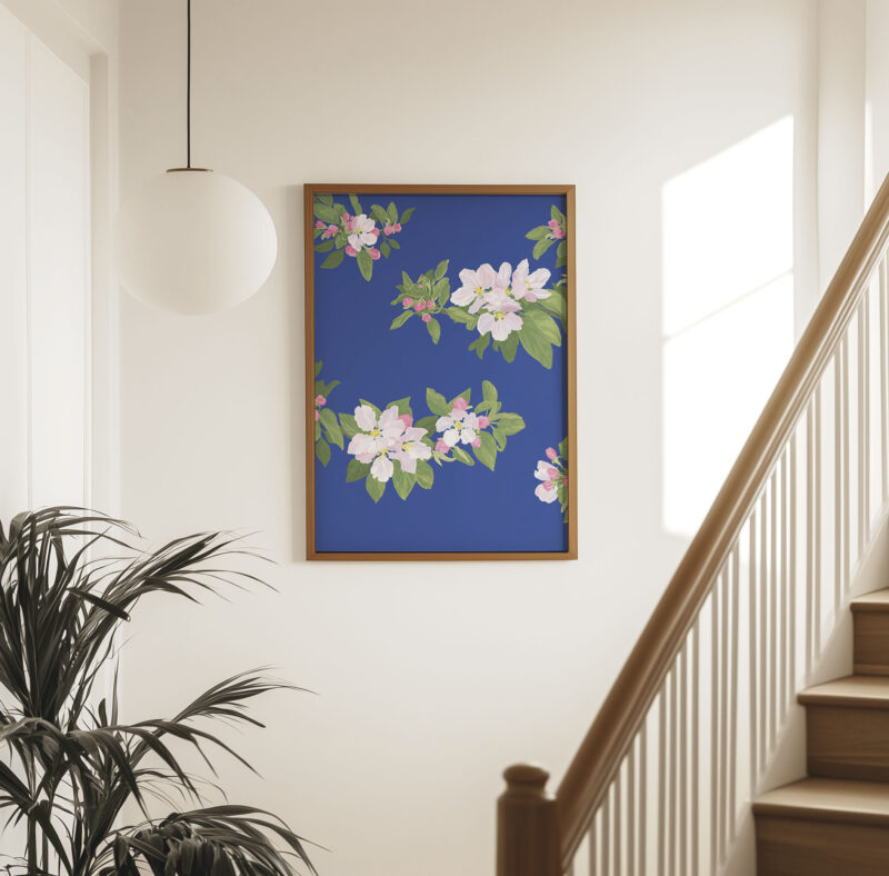 Cherry Blossom Blue Poster